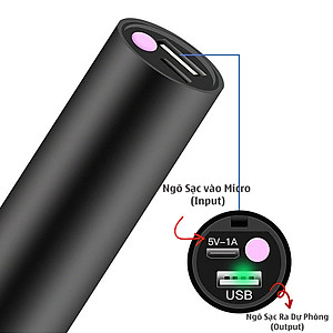 Đèn Pin Led Siêu Sáng Mini Có Sạc USB Có Hỗ Trợ Sạc Dự Phòng Lại Cho Điện Thoại Khẩn Cấp - Hàng Chính Hãng