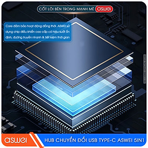 Hub Chuyển Đổi USB Type C ASWEI - 4 in 1, 5 in 1, 6 in 1, 7 in 1, 8 in 1 - HDMI, USB 3.0, PD, SD, TF, RJ45, Audio 3.5mm - Tốc Độ Cao, Hàng Chính Hãng