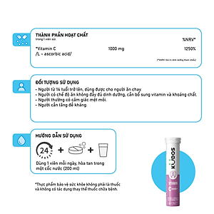 Thực phẩm bảo vệ sức khỏe KUDOS VITAMIN C 1000 MG hương dưa hấu (20 viên/tuýp)