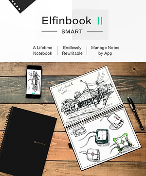 Sổ Tay Tẩy Xóa Scan App Thông Minh Elfinbook Tặng Kèm 2 Bút