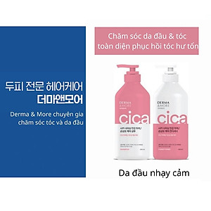 Dầu gội và dầu xả phục hồi tóc hư tổn giảm bết Derma & More CERAMIDE giảm gãy rụng, dưỡng tóc bóng khỏe 600ml