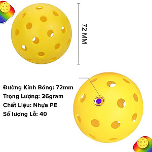 Bóng pickleball thi đấu tập luyện chuyên nghiệp ngoài trời 40 lỗ đủ màu chất lượng quốc tế - Chính hãng dododios, Banh Pickleball