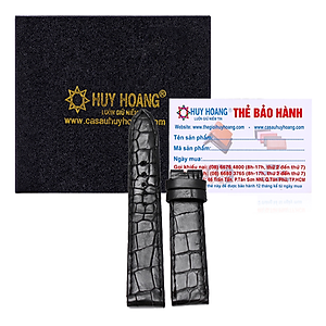 Dây đồng hồ da cá sấu Huy Hoàng size 16, 18, 20 màu đen, nâu đất, vàng, nâu đỏ HT8201-02-03-05