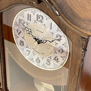 Đồng hồ để bàn Nhật Bản Rhythm CRJ717CR06 , Kt 24.0 x 32.5 x 12.5cm, 1.7kg Vỏ gỗ. Dùng Pin.