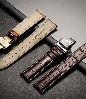 Dây Đồng Hồ Da Bò Khóa Bướm Hộp Đựng Bằng Gỗ Cao Cấp YE-003G