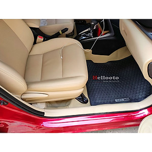 Thảm lót sàn cao su xe Toyota Vios 2014- 2022 (Mẫu Nissin tổ ong CHỮ TRẮNG)