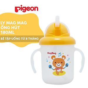 Ly Mag Mag tập uống có ống hút Pigeon 180ml