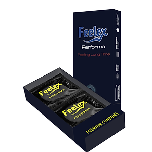 Bao cao su Feelex Performa Premium siêu mỏng, kéo dài thời gian quan hệ, hộp 10bcs