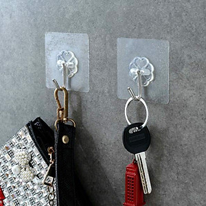 Combo 10 Móc Dán Tường Chịu Lực Dán Tường Treo Nhà Tắm Nhà Bếp Siêu Dính Trong Suốt