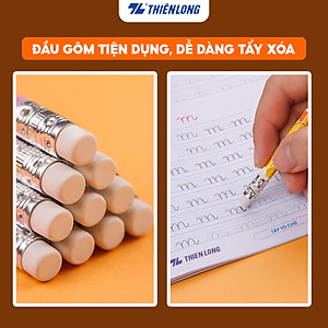 Hộp 10 Bút chì gỗ Thiên Long Điểm 10 TP-GP05 - Độ cứng HB - Viết êm, ngòi mềm hạn chế gãy