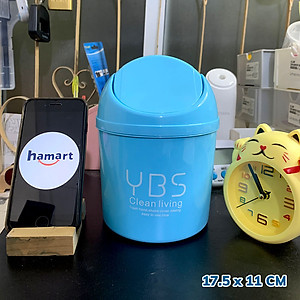 Thùng Rác Mini Để Bàn YBS Thùng Rác Nhỏ Cute Có Nắp Đậy Tiện Lợi 3 Màu Lựa Chọn