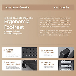 Ghế Gác Chân Công Thái Học Ergonomic Footrest, Ghế Kê Chân Ghế Gác Chân Văn Phòng
