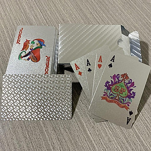Bài Tây Poker Mạ Si BẠC Cao Cấp Phủ Nhũ BẠC Hãng miDoctor– Bộ 54 Lá Bài Tú Lơ Khơ Bằng Nhựa Dẻo Chống Thấm Nước Gãy