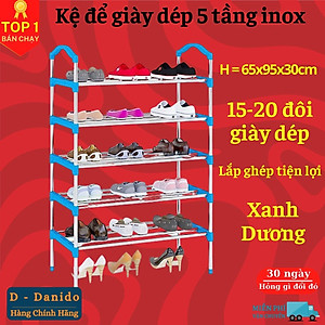 Kệ để giày dép 05 tầng hợp kim nhôm - Giá để giày dép 05 tầng - Kệ để đồ, kệ sách loại gấp gọn cao cấp D Danido