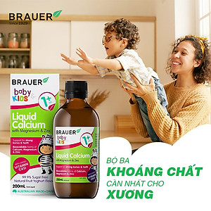 Calcium (canxi) hữu cơ, vitamin D3 cho trẻ sơ sinh, trẻ nhỏ Brauer Úc hỗ trợ phát triển chiều cao, cơ bắp, ngủ ngon, tăng hệ miễn dịch-OZ Slim Store