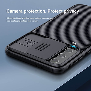 Ốp lưng cho Samsung Galaxy S21 Plus bảo vệ camera chống sốc hiệu Nillkin Camshield chống sốc cực tốt, chất liệu cao cấp, có khung & nắp đậy bảo vệ Camera - hàng chính hãng