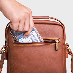 Túi Trita ( Thời trang nam phối ngăn - Túi đeo chéo da RTN3 )