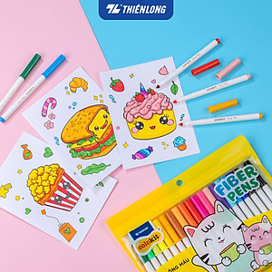 Bút lông màu Fiber Pen Thiên Long Colokit an toàn sử dụng tô màu, vẽ tranh, calligraphy, 20 màu basic FP-C03