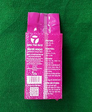 Gạo Nếp Bạch Ngọc Túi 1Kg - Gạo Ông Thọ - Hạt tròn đều, cơm dẻo mềm