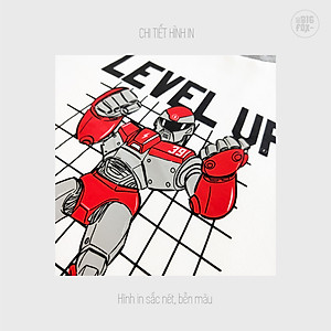 Bộ Bé Trai Bigfox, Bộ Cộc Tay Trẻ Em Mùa Hè Chất Cotton Mát In Hình Robot Level Up