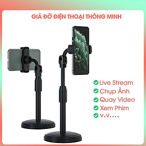 Giá Đỡ Điện Thoại Để Bàn Kẹp Điện Thoại Livestream Kẹp Chắc Chắn Ổn Định Xoay 360 Độ Dùng Để Xem Phim, Ghi Hình Đa Năng- Chính Hãng MINIIN