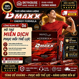 DMAXX thức uống bổ sung vitamin năng lượng không đường DAMODE 3 gói dùng thử màu đỏ