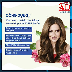 [+Tặng mũ trùm] Kem ủ tóc Collagen Karseell Maca phục hồi siêu mượt 100ml/500ml