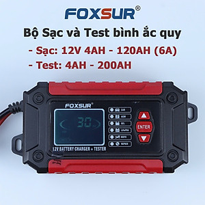 Hàng Nhật: Bộ Sạc Và Test Bình Ắc Quy Thông Minh 2IN1 FOXSUR 12V Công Nghệ Hiện Đại