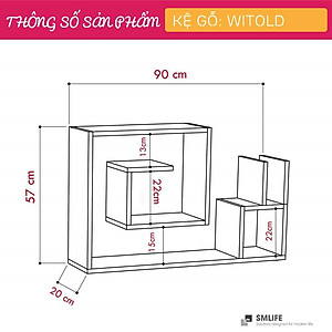 Kệ gỗ trang trí trưng bày hiện đại SMLIFE Witold