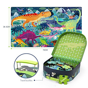 Đồ chơi ghép hình Mideer Puzzle MD3026 – Vali ghép hình Khủng long (104 mảnh ghép)
