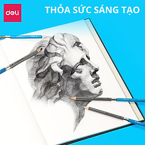 Combo 16 Bút Chì Phác Thảo Chuyên Nghiệp Deli dòng cao cấp NUsign - HB 2H 2B 4B 6B 8B 10B 12B 14B - Lõi Than Chì, Vẽ Mịn, Không Dễ Gãy - Vẽ Tranh, Họa Chân Dung