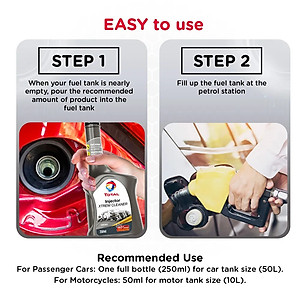 Phụ gia xúc béc xăng/dầu diesel cho ô tô Total Energies TE-IS250/ID250 250ml - làm sạch hệ thống xăng, tẩy sạch carton, kim phun, đầu xi lanh, tiết kiệm nhiên liệu
