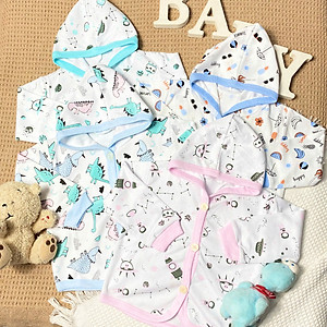 (5-13kg) ÁO KHOÁC NÓN CÀI NÚT CHO BÉ - HOẠ TIẾT GIAO NGẪU NHIÊN - MIATOP