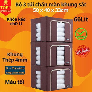 Bộ 3 Túi Đựng Chăn Màn Khung Sắt Gấp Gọn miDoctor (CÓ CHỌN MÀU)