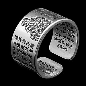 Nhẫn Nam Bạc Thái Phật Bản Mệnh Bất Động Minh Vương Tuổi Dậu BẠC HIỂU MINH NA543-D