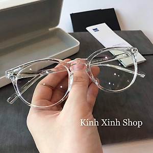 Kính Mắt Chống Tia UV Từ Điện Thoại, Máy Tính, Chống Mỏi Mắt Mắt Tròn Trong Suốt Nhựa Dẻo - KÍNH XINH SHOP