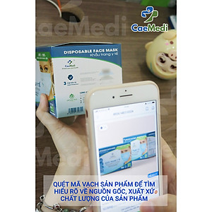 Khẩu trang y tế CAEMEDI 3 lớp Xanh cao cấp, kháng khuẩn, lọc bụi bẩn đạt chuẩn BFE, FDA xuất khẩu Châu Âu - Hộp 50 cái