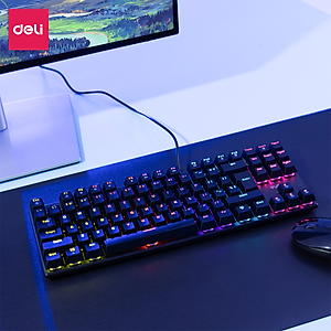 Bàn Phím Cơ Gaming Deli VS788 PRO LED RGB Chế Độ Nháy Cực Đẹp Khác Nhau, Phím Cơ Gõ Siêu Đã, Thiết Kế Nhỏ Gọn Tương Thích Với Laptop, PC, Máy Tính, Kiểu Dáng Gamer Game Thủ eSport Bàn Phím Văn Phòng - Hàng Chính Hãng