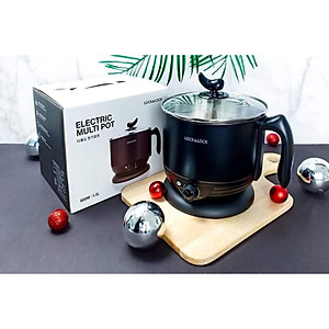 Nồi Điện Đa Năng Lock&Lock EJP316BLK (1.2 Lít), nắp kính cường lực, lòng nồi inox 304,an toàn sức khỏe - Hàng Chính Hãng