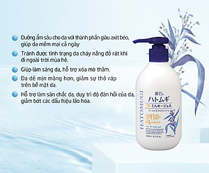 Sữa Dưỡng Thể Chống Nắng, Dưỡng Ẩm Và Làm Sáng Da Chiết Xuất Hạt Ý Dĩ Reihaku Hatomugi Nhật Bản SPF50 PA+++ 250ml