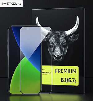 Miếng Kính Cường Lực cho iPhone 14 / 14 Plus / 14 Pro / 14 Pro Max Hiệu MIPOW KINGBULL PREMIUM SILK HD 2.7D Cao Cấp - Hàng Chính Hãng