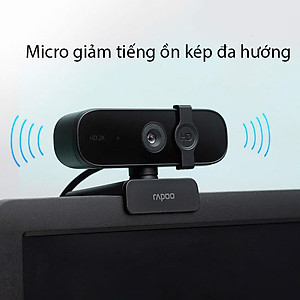 Rapoo C280 Webcam 2K HD với USB2.0 với nắp đậy camera có thể xoay mic - hàng Chính Hãng