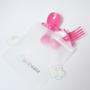 Grabease Bộ muỗng nĩa tập ăn cho bé - Hồng