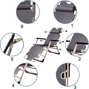 Ghế xếp thư giãn, Khung sắt cao cấp, Ghế xếp nằm ngủ trưa gấp gọn tiện lợi New Beginning