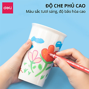 Bút Sơn Acrylic Marker Chống Nước Deli - Kèm túi vải - 24/36/48/60 Màu Vẽ Trên Mọi Chất Liệu Tô Màu DIY Giày Vải Chai Lọ