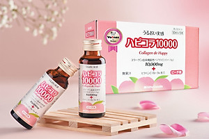 Collagen nước đậm đặc De Happy 10.000 mg ( Nhật ) Tăng sức độ đàn hồi, giảm nếp da, làm chậm quá trình lão hóa da, khớp, tăng cường sức khỏe tổng thể - QuaTangMe Extaste
