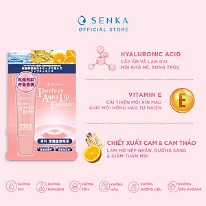 Mặt nạ ngủ dưỡng môi cấp ẩm giảm nhăn dạng tinh chất Senka Perfect Aqua Essence 10g