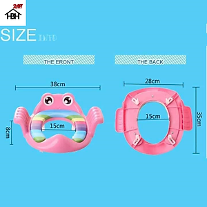 Bệt lót bồn cầu có tay vịn hình chú ếch, thu nhỏ bồn cầu cho bé ngồi vệ sinh ( Giao mầu ngẫu nhiên )