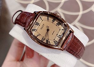 Đồng Hồ Nữ Julius Hàn Quốc JA-703LD Cổ Điển Dây Da Màu Nâu