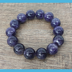 Vòng tay phong thủy thạch anh tím 14 ly, vòng tay chưỡi hạt đá